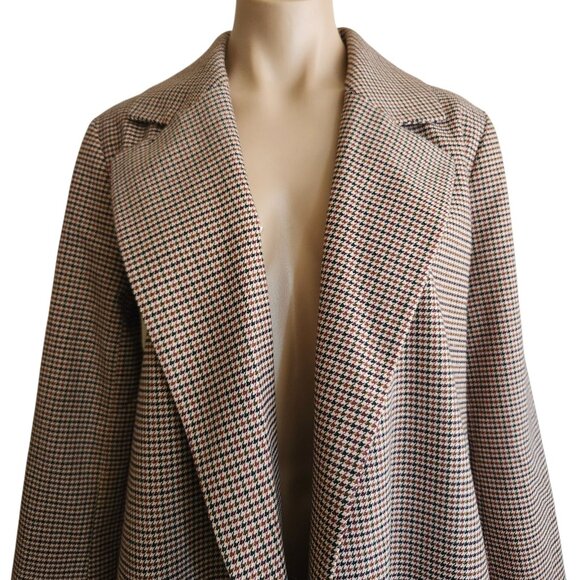 Ann Taylor Houndstooth Modern Blazer Open Front Jacket Pockets Size Small - Picture 4 of 9